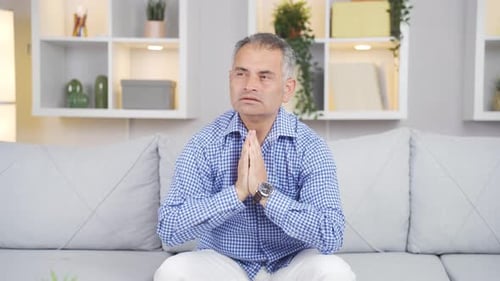 Sad man is crying.