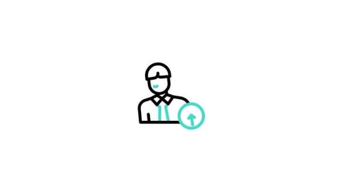 Animated Person Profile Icon with Upward Arrow