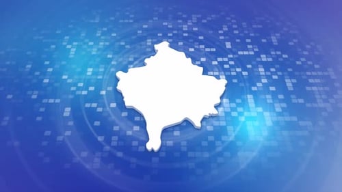 Modern Map Outline Reveal Animation on Digital Grid