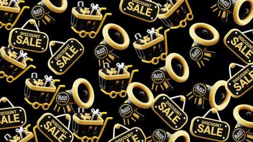 Black Friday Sale Shopping Promo Seamless Loop Background