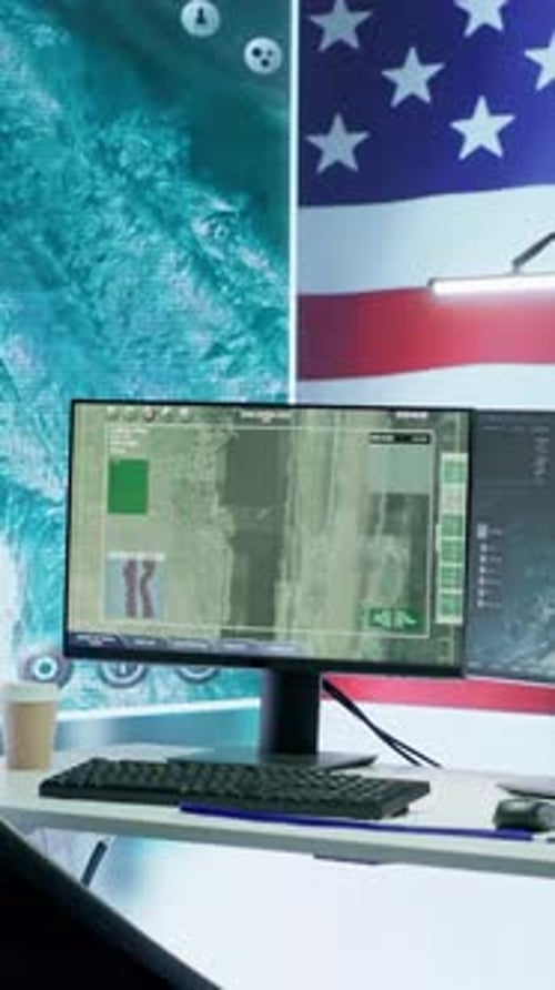 Vertical Video Empty Modern Base of Operations Used By the US Military Armed Forces