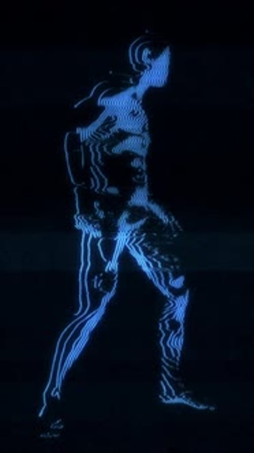Synthetic Body Digital Blue Modulation Wireframe