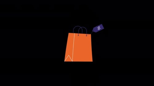 Animated Shopping Bag with Discount Tag