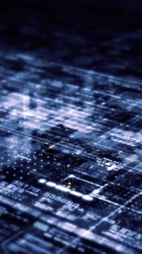 Futuristic Digital Grid Data Flow Motion Background