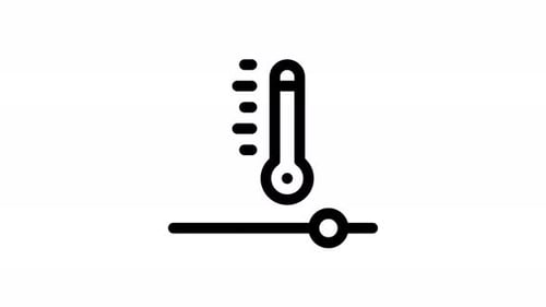 animación de iconos de línea de temperatura
