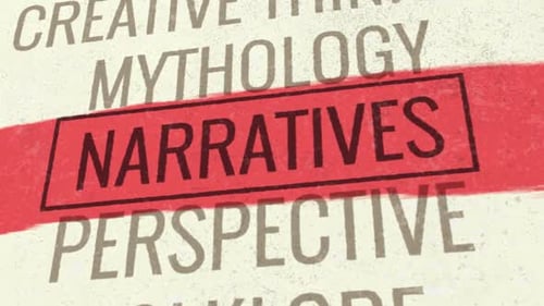 Animação de títulos com rolagem 3D de narrativas