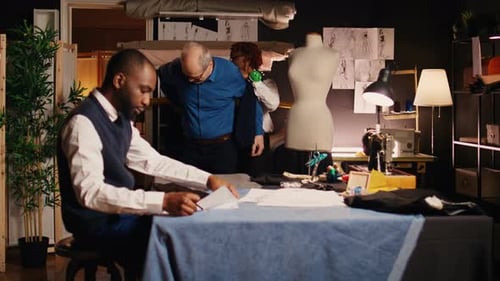 Client senior essayant une veste