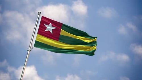 Realistic Flag Togo