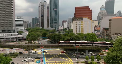 Aerial View of Kuala Lumpur City at Night Malaysia