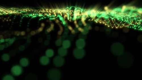 Glowing particles dance background