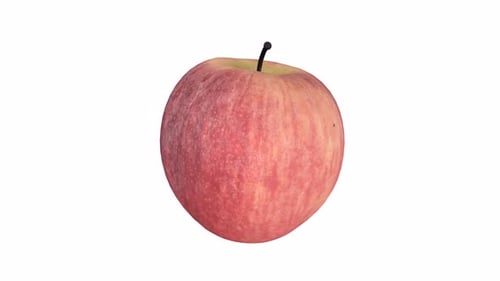 Red Apple rotating in loop on white background