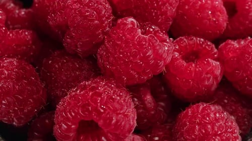CloseUp of Fresh Red Raspberries Perfect for Culinary Inspiration and Delicious Dishes