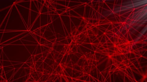 Animated Red Futuristic Technology Network Background