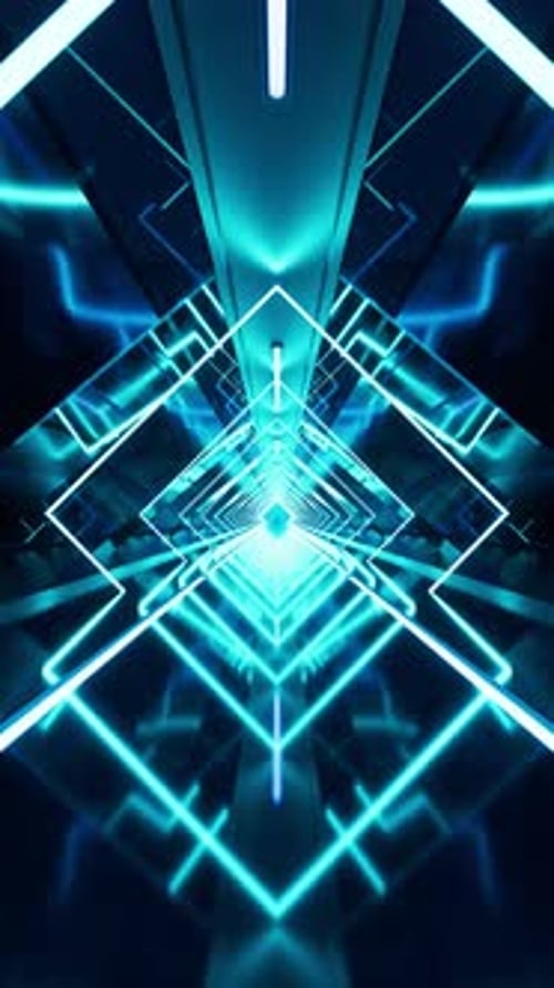 Dark tunnel with glowing light