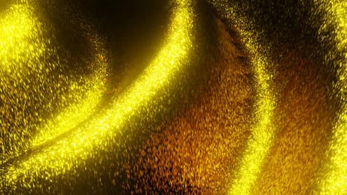 Hintergrund-Loop-Animation mit goldenen magischen Wellen in 4K