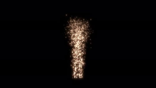 Großer pyrotechnischer Effekt mit goldenem Funken