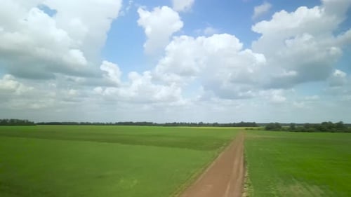 Vista aérea de campo verde en Ucrania