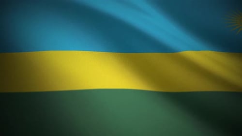 Rwanda Flag Waving Seamless Loop Realistic Fabric Animation