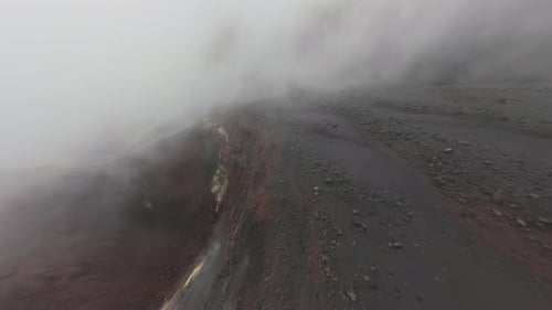 Massive Cumbre Vieja Volcano Smoking Sending Towering Gas and Ash Plumes Across La Palma Volcanic