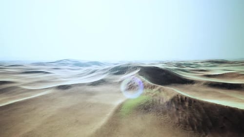 Beautiful Sunset Over Sand Dunes of Sahara Desert in Morocco