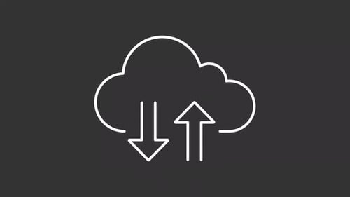 Minimalist Cloud Upload Download Icon Animation