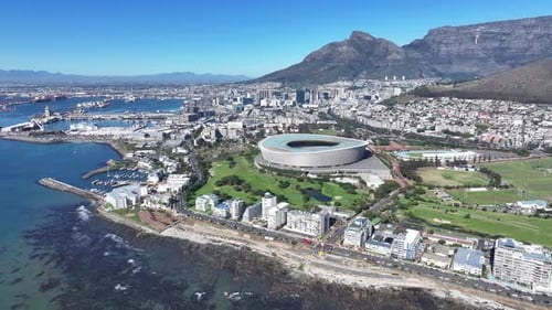 Cape Town Skyline At Cape Town In Western Cape South Africa.