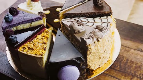Delicious Selection of Cakes on a Cake Stand
