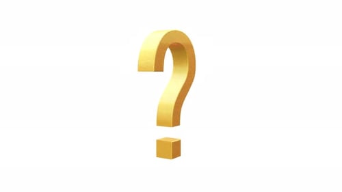 Animated 3D Golden Question Mark and Exclamation Mark Rotation