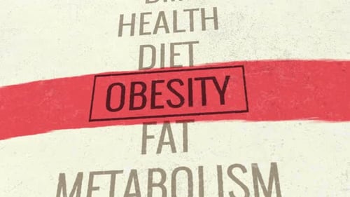 Health Word List Strikethrough Animation on Obesity