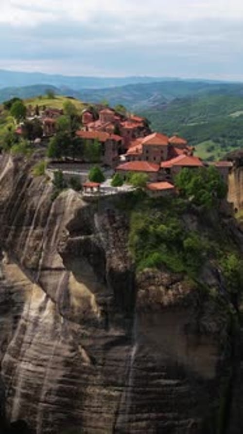 Vue aérienne des Météores, Kalambaka, Thessalie, Grèce.