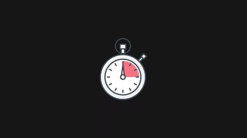 Animated Flat Design Stopwatch Countdown Timer