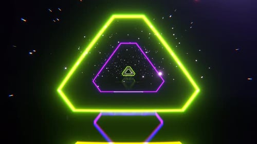 Purple And Light Green Sci Fi Neon Strobe Tunnel Background Vj Loop I 4K