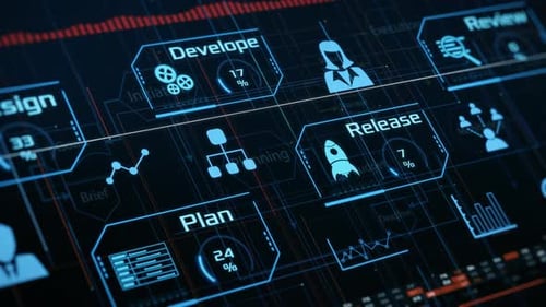 Futuristic Digital Project Management Workflow Dashboard