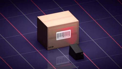 Modern Shipping Package Barcode Scan Animation
