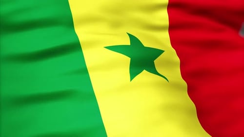 Senegal Flag waving 4k independence day