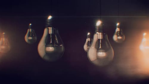 Animated Light Bulbs with Cinematic Lighting Background