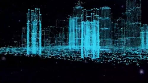 Neon City Line Art Animation Background