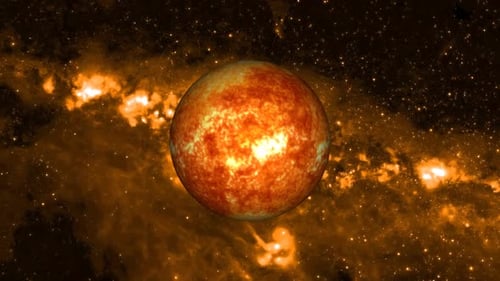 Rotating Abstract Fiery Sphere in Cosmic Space