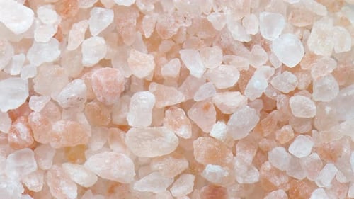 Closeup view of Himalayan salt crystals. Natural rock salt