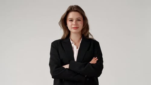 Confident Woman Posing with Arms Crossed
