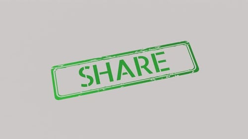 Social Media Share Message Ink Stamp Reveal Animation