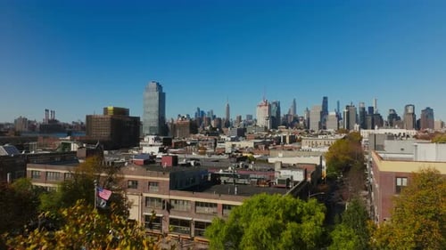 Aerial Views Capture Williamsburg Neighborhood in Brooklyn Showcasing New York City's Distinctive