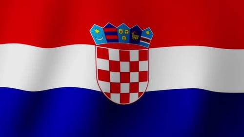 Realistic Waving Flag of Croatia Seamless Loop