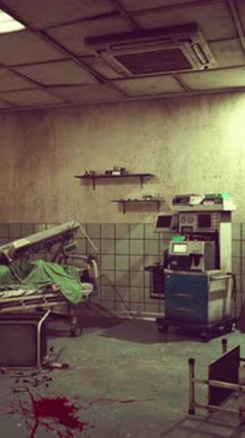 Old Hospital Room with Vintage Medical Equipment and Worn Out Atmosphere