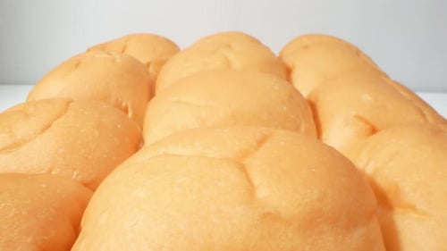 Fresh Hamburger Buns Close Up