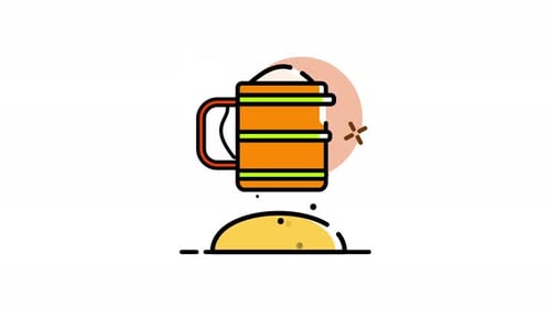 Flat Design Oktoberfest Beer Mug Filling Animation