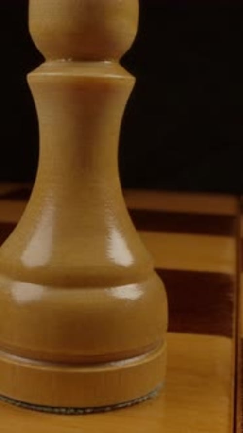 Close Up of Chess Pieces on Board
