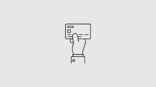 Hand Holding Credit Card Flat Design Animation