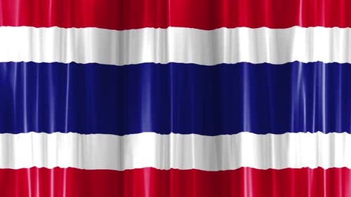 Waving Thailand National Flag Loop Motion Background
