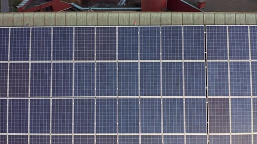 Aerial View of Solar Panels Close Up